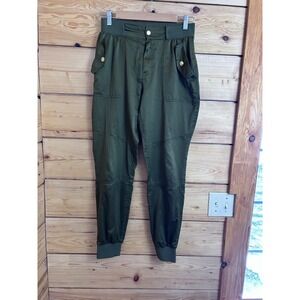 Abercrombie & Fitch Olive Green Satin Utility Jogger Pants Womens‎ Small Cargo
